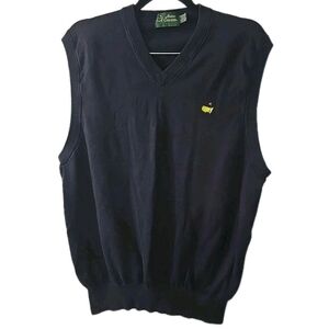 Vintage Masters Golf Sweater‎ Vest Mens L Navy Amen Corner V Neck Pima Cotton
